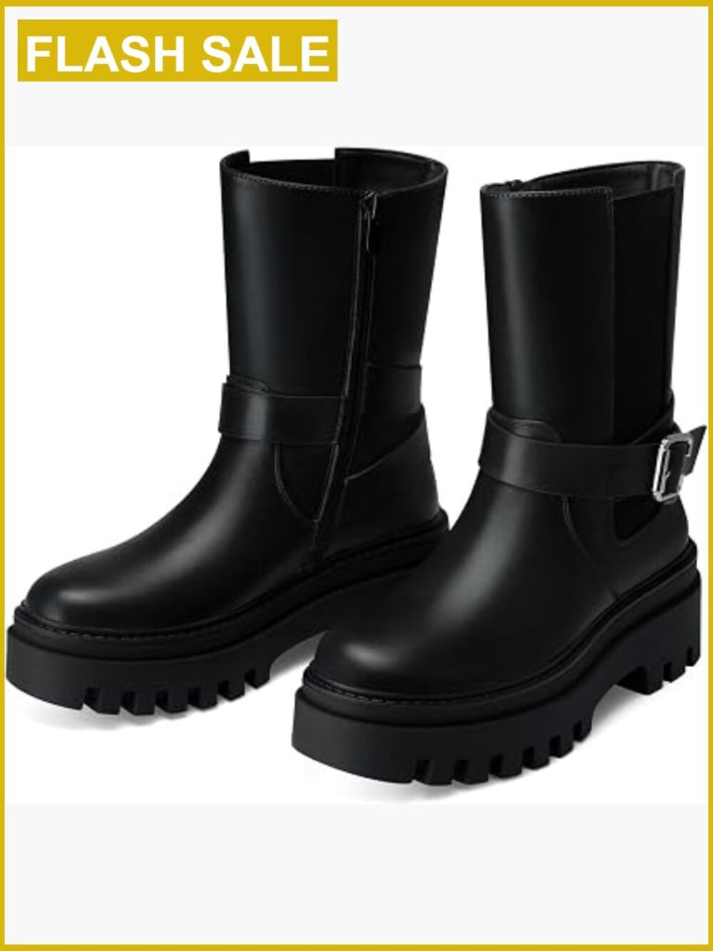 Wide Width Chelsea Ankle Boots with 2.48in Platform Round Toe Zip Fashion